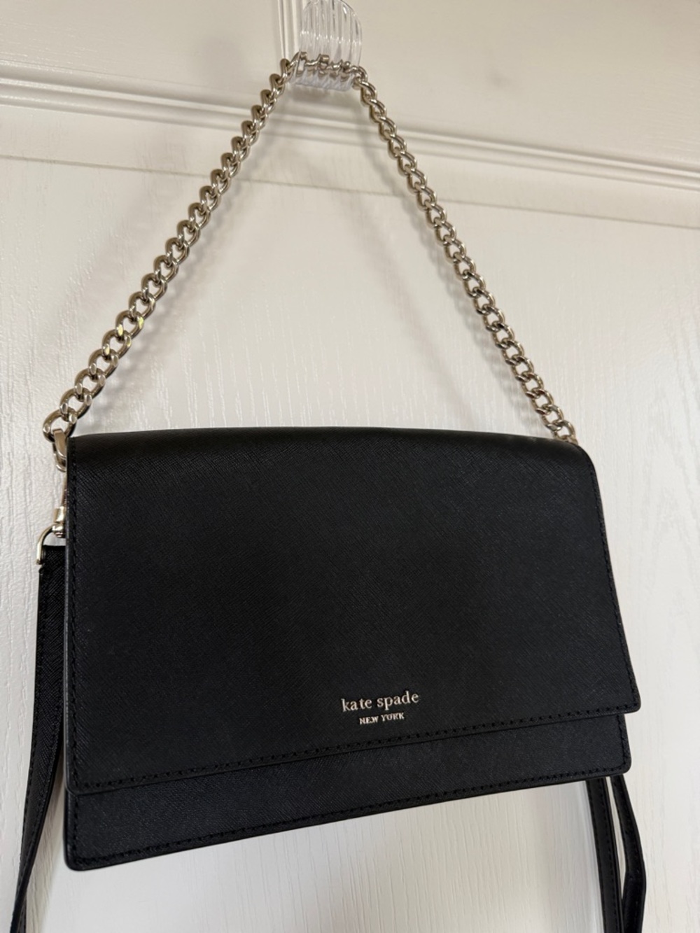 Kate Spade New York Black Saffiano Leather Crossbody